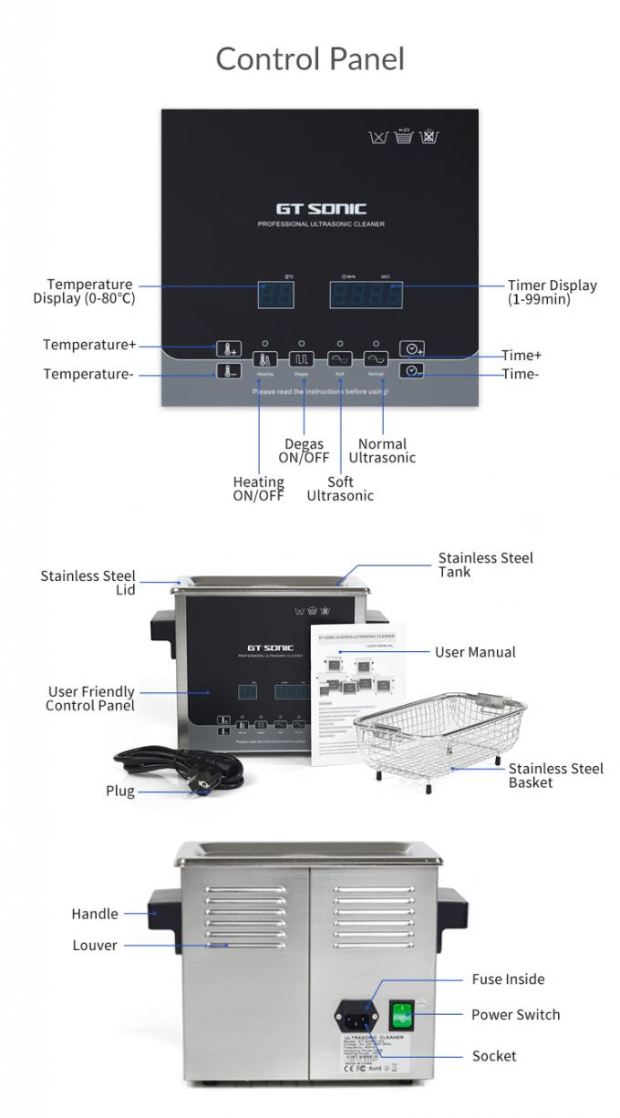 3L Ultrasonic Digital Cleaner Solid Structure Degas Function For Auto Parts 2