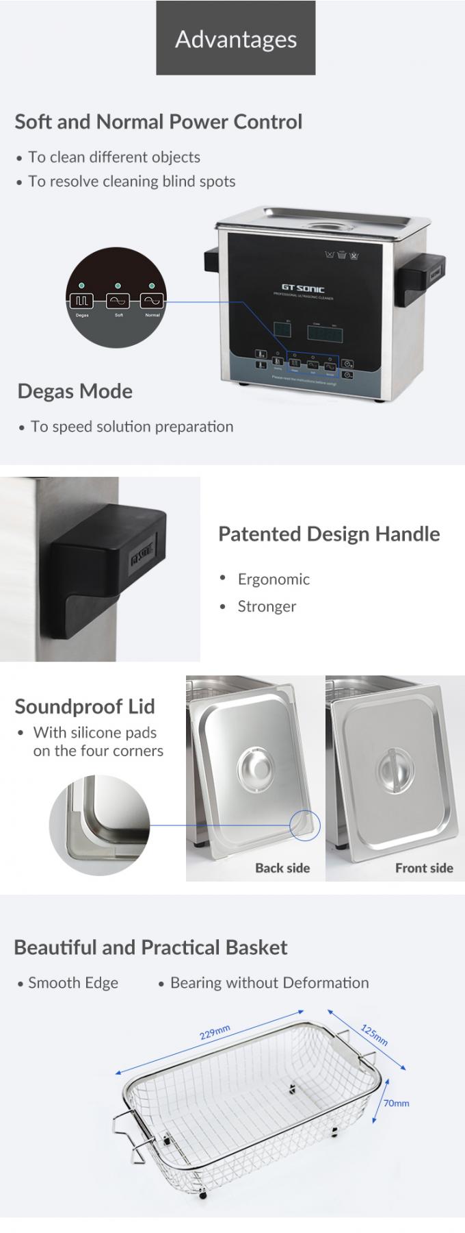 3L Ultrasonic Digital Cleaner Solid Structure Degas Function For Auto Parts 3