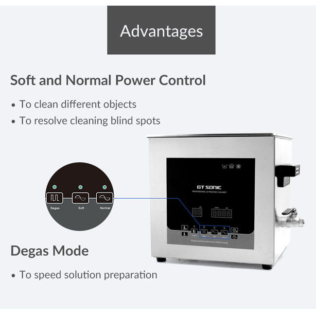 13L Medical Ultrasonic Cleaner , Dual Power Ultrasonic Mouthguard Cleaner 0