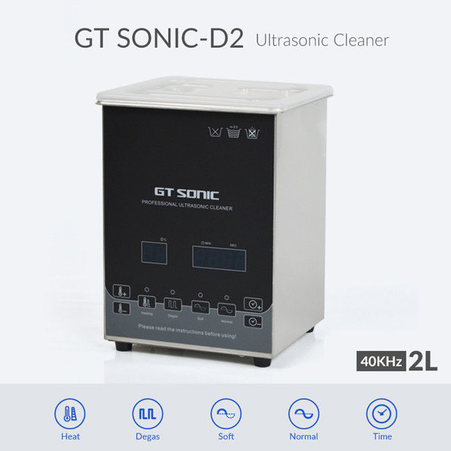 2L 50W 40kHz Stainless Steel Ultrasonic Cleaner With Timer Heater 0