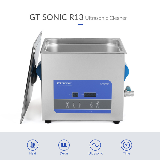 40KHz Ultrasonic Cleaner For Food With Digital Timer Stainless Steel 13L Lab For Retainer 0
