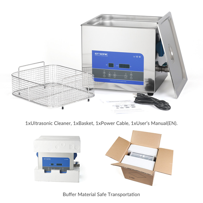 40KHz Ultrasonic Cleaner For Food With Digital Timer Stainless Steel 13L Lab For Retainer 4