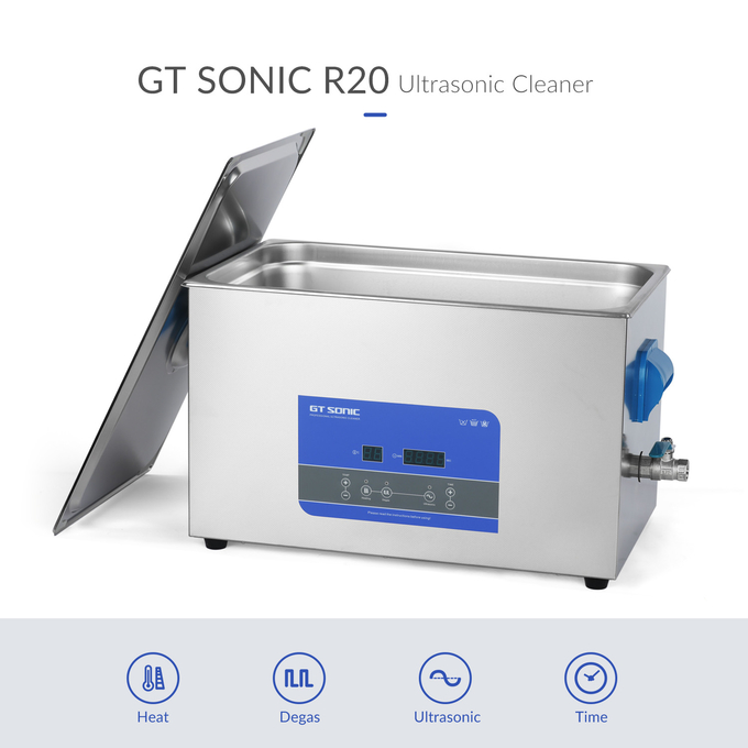 20L 40KHz Vegetable Cleaner Device With Digital Timer Heater For Instruments Industrial Parts 0