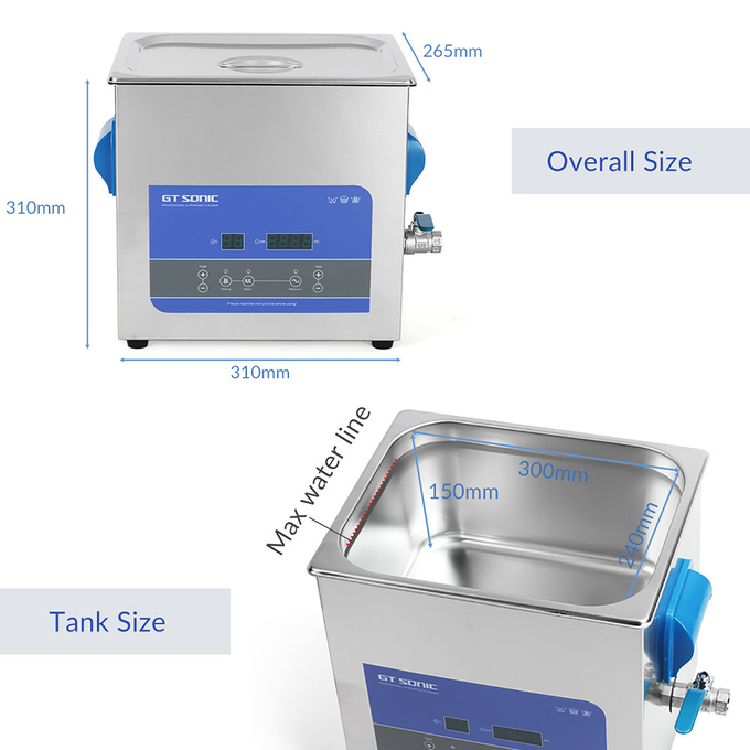 Single Frequency Ultrasonic Cleaner 2L-27L Sonicator For Lab Medical Instruments 1