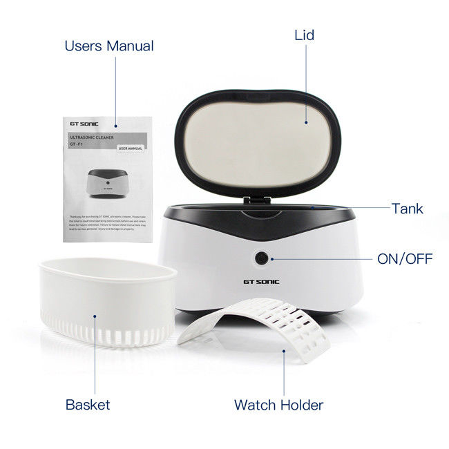 GT SONIC Mini Manual Ultrasonic Jewelry Cleaner 600ml Household 5 Minutes Auto Shutoff 1