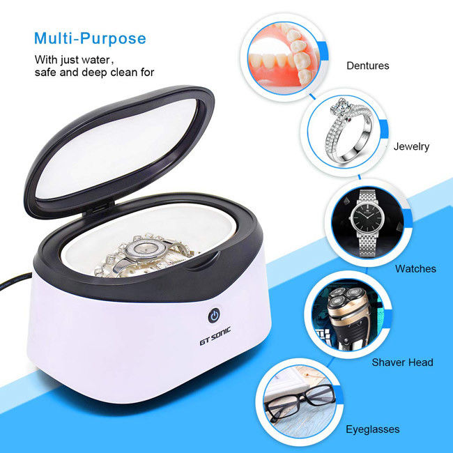 GT SONIC Mini Manual Ultrasonic Jewelry Cleaner 600ml Household 5 Minutes Auto Shutoff 2