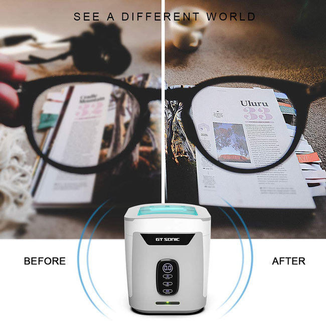 50W 1.3L Stainless Steel Ultrasonic Cleaner Transparent Lid Touch Panel 1