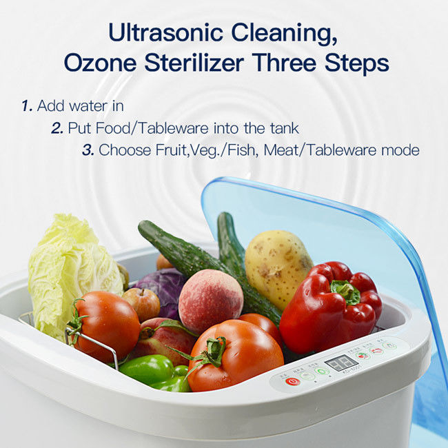 Ozone Fruit Vegetable Cleaner Sterilizer 12.8L 40KHz With Transparent Lid 1