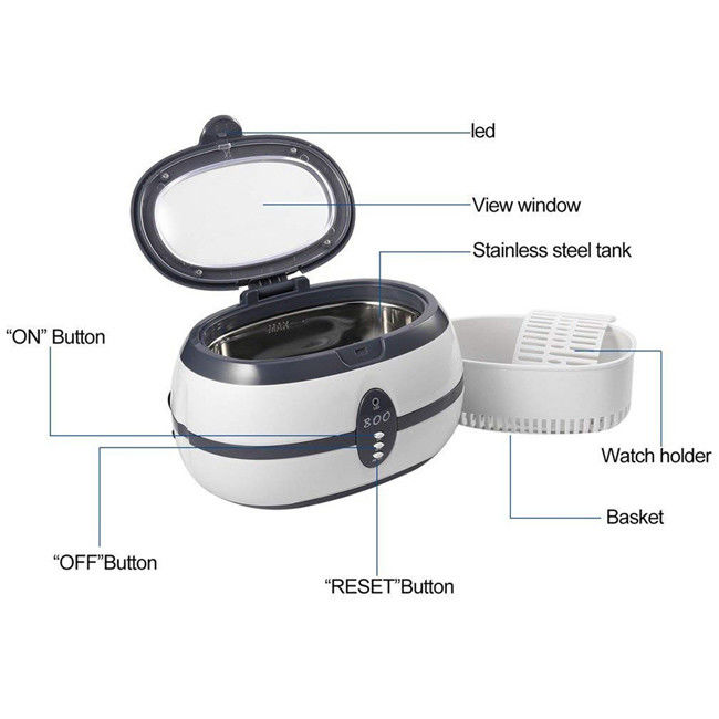 Glasses Dentures Jewelry Ultrasonic Glasses Cleaner 600ml 40kHz 35W With Proof PCB 1