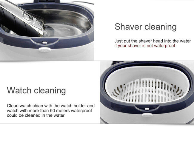 Jewelry Use Home Ultrasonic Cleaner 5 Timer Setting Blue / Grey Color 2