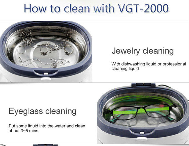 600ml Capacity Digital Ultrasonic Cleaner , Watch SONIC Cleaner 35W 40kHz 2