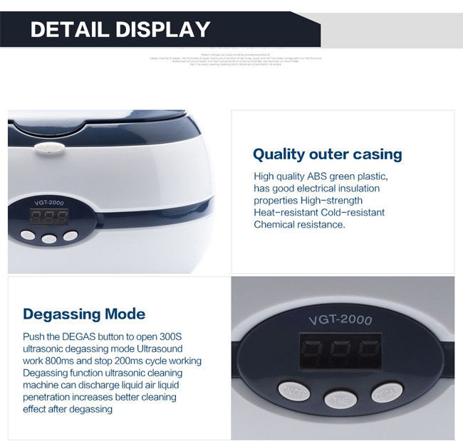Jewelry Use Home Ultrasonic Cleaner 5 Timer Setting Blue / Grey Color 0