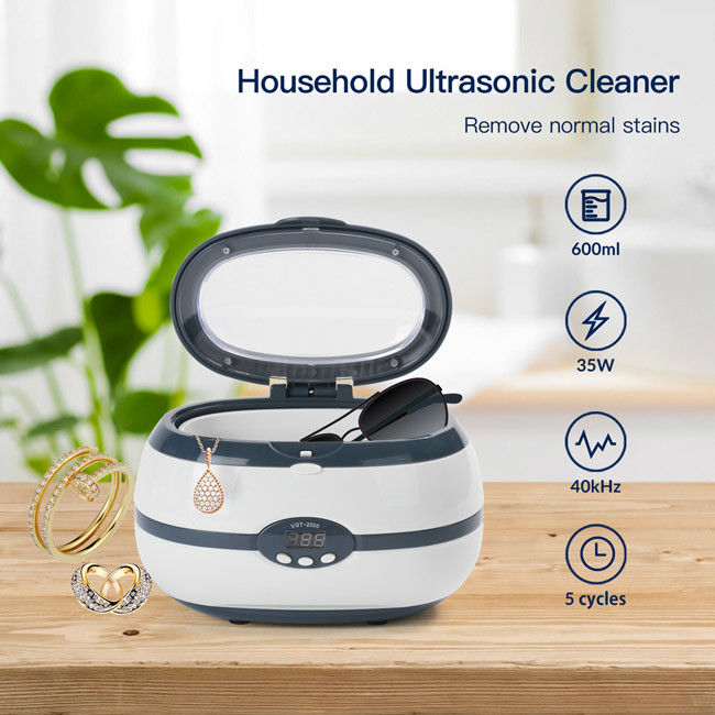 Portable Ultrasonic Vibration Cleaner With LED Display / Auto Open Cover 0