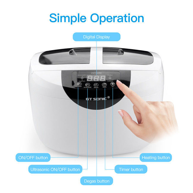 Household Lab Ultrasonic Cleaner VGT-6250 2.5 Liter Capacity 5 Cycles Timer 1
