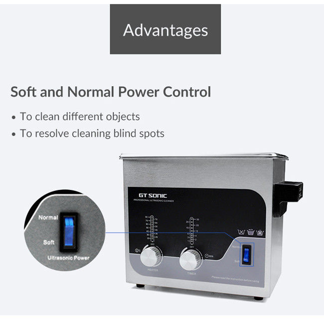 100W Mechanical Ultrasonic Cleaner , Heated Ultrasonic Cleaner 40kHZ 0