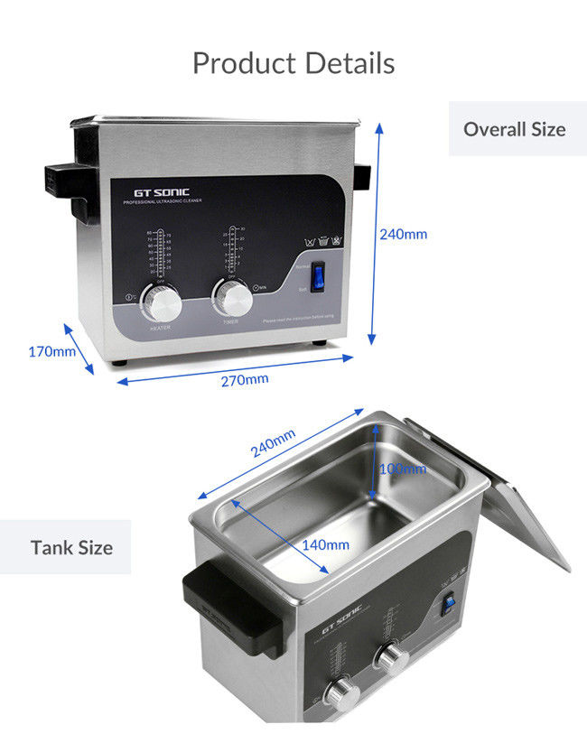Commercial Ultrasonic Jewelry Cleaner Turbo Power 100 Watts 1 Year Warranty 0