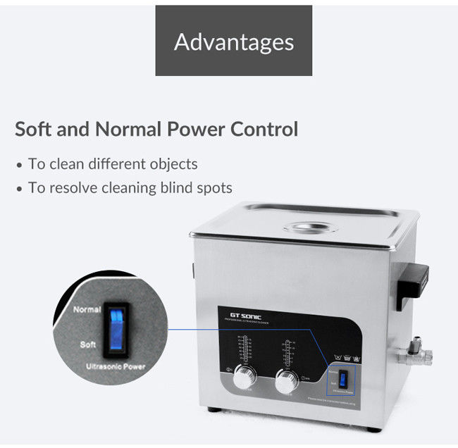 Double Power 200W Manual Ultrasonic Cleaner 9L Manual Heated Soak Tank 40kHz 2