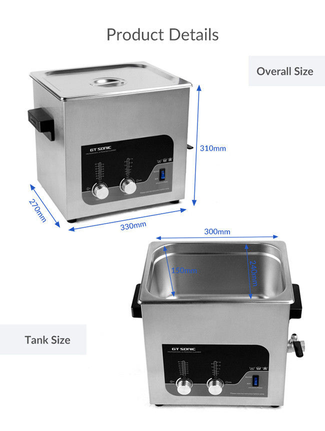 Stainless Steel Ultrasonic Vegetable Cleaner Machine Heating For Jewelry Small Parts 9 Liters 1