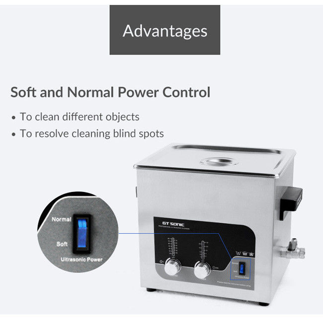 SUS 304 Lab Ultrasonic Cleaner 13L Fruit Cleaning Machine 300W With Heater 2