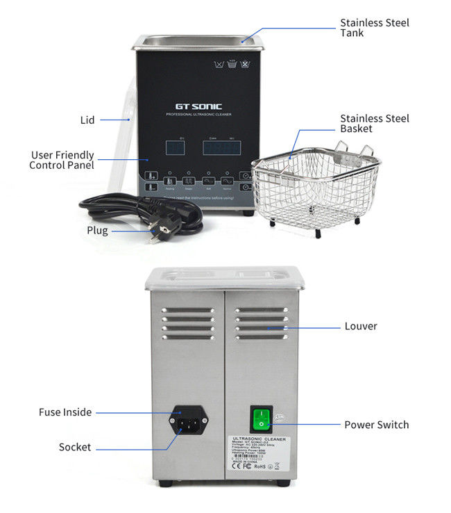2L Digital Ultrasonic Cleaner Heated Carburetor Stainless Steel Ultrasonic Cleaner 1