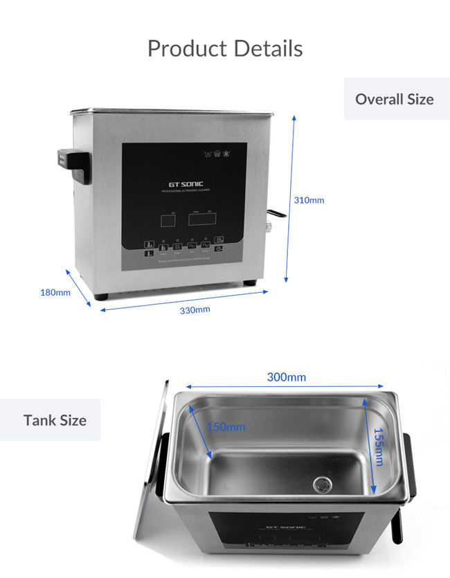 Dual Power Ultrasonic Dental Cleaner 1 - 99 Minutes Time Setting 300W 0