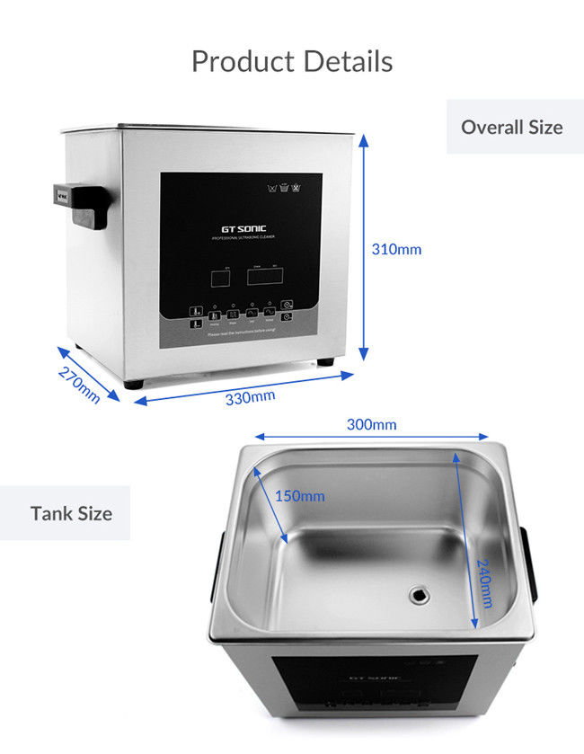9L Digital Ultrasonic Cleaner Fruit And Vegetable 200w Output Power With Heating Function 3
