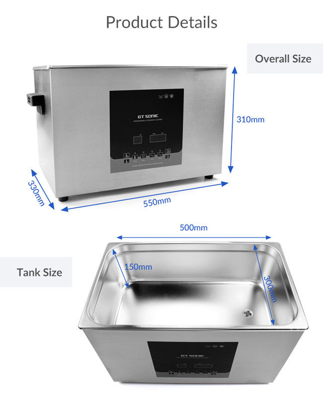 Output Commercial Ultrasonic Cleaner Fruit And Vegetable Machine 20L 400W For Laboratory 3
