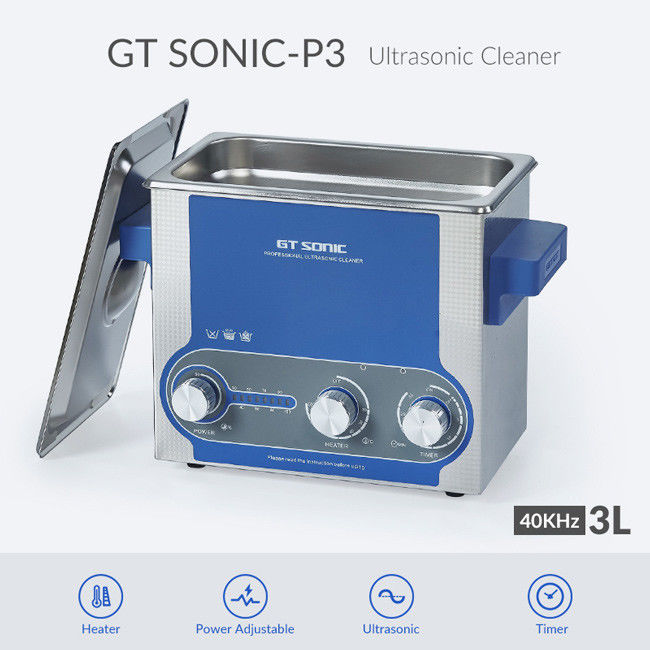 3 Liters Manual Ultrasonic Cleaner Adjustable Power 0 - 30 Min Timer 0