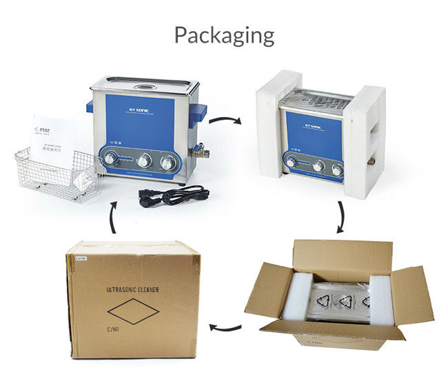 6L Heating Manual Ultrasonic Cleaner Power Adjustable 40kHz 150W 0-30 Mins Timer 5