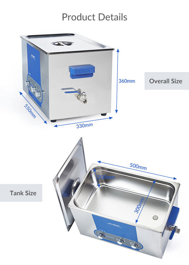 Moisture Proof Ultrasonic Cleaning Equipment Various Tank Size 27L 1