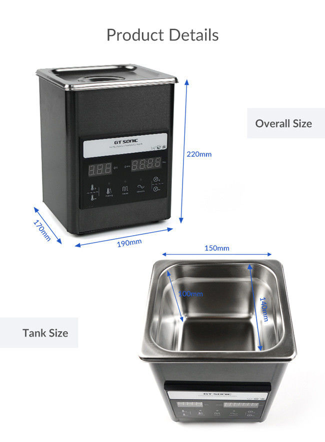 Small Vibration Cleaning Machine , Digital Heated Ultrasonic Cleaner 2