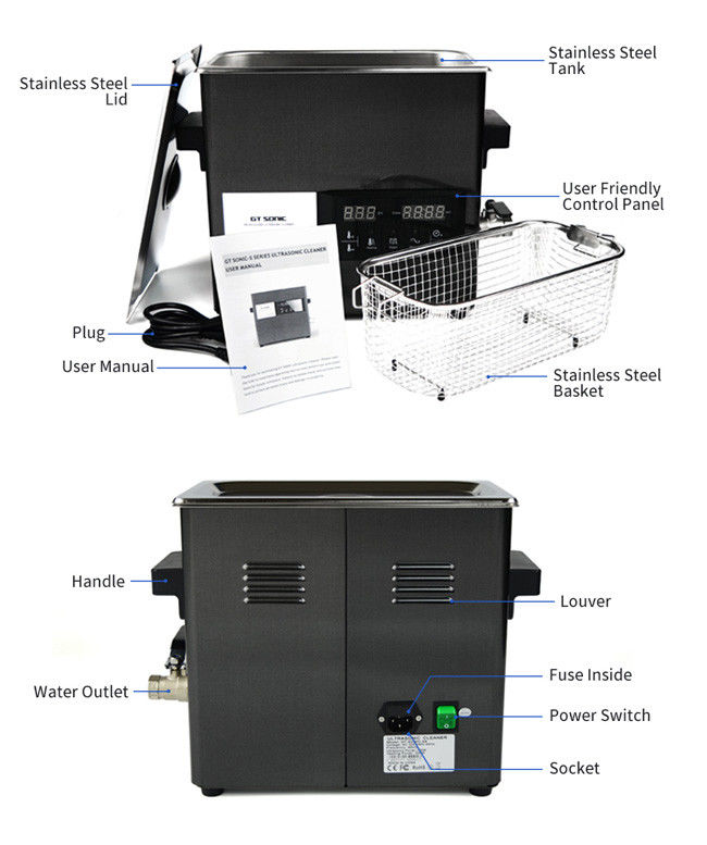 110V Ultrasonic Vegetable And Fruit Washer Easy To Use With Ditial Heater Timer For 6L Tank 2