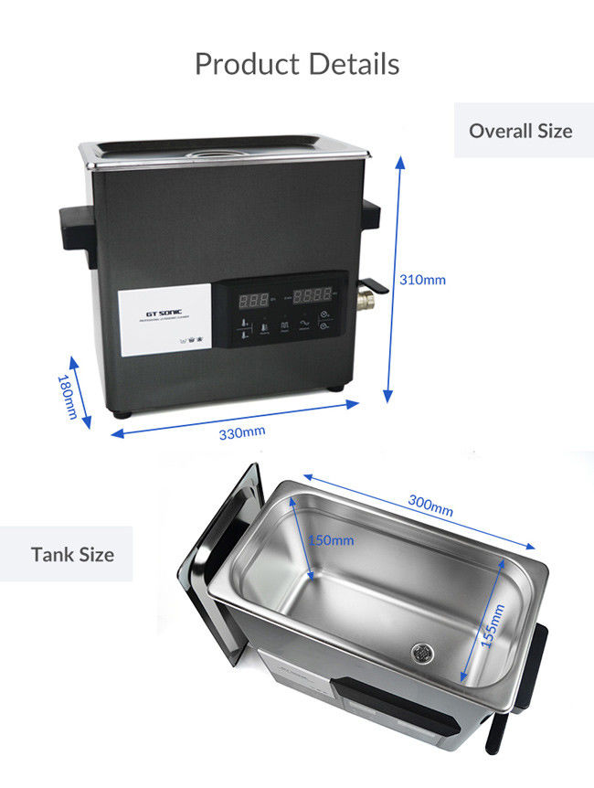 110V Ultrasonic Vegetable And Fruit Washer Easy To Use With Ditial Heater Timer For 6L Tank 4