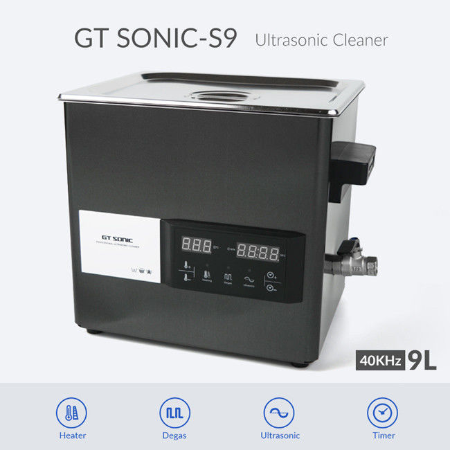 9L Digital Ultrasonic Parts Cleaner 40kHz 200W With Titanium Black Mirror SS Plate 1