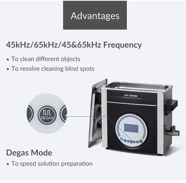 Laboratory Ultrasonic Engine Cleaner ABS SUS304 Material 6L 45/65kHz Low Noise 1