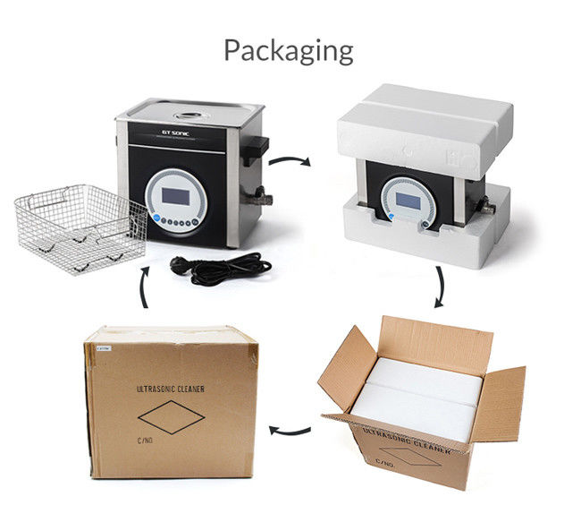 Super Low Noise Ultrasonic Parts Cleaners , Industrial Ultrasonic Bath 10L 200w For Lab 1
