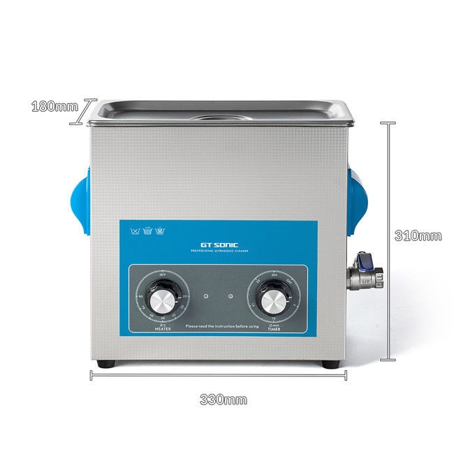 6L Laboratory Manual Ultrasonic Cleaner 40kHz 150W With Drain Valve SUS304 2