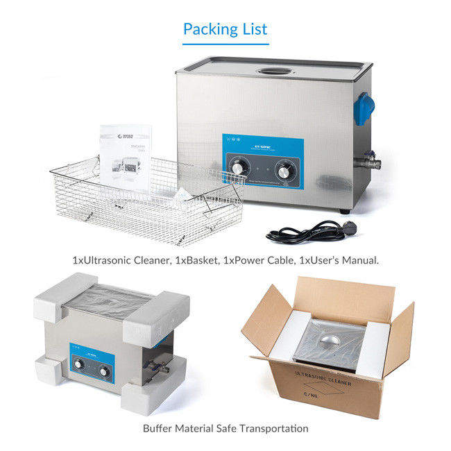400W Ultrasonic Cleaning Equipment , 20L Lab Ultrasonic Washer With Drain Valve 1