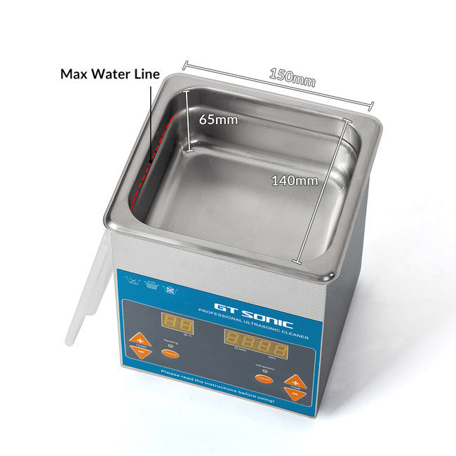 100W Heating Power Digital Ultrasonic Cleaner Square Shape For Engine Parts 0