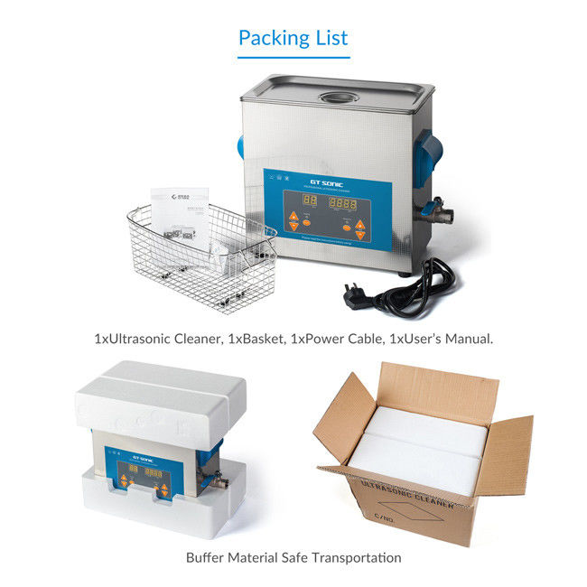 150W 40KHz 6L Digital Ultrasonic Cleaner 1-99 Mins Timer With Stainless Steel Tank 2