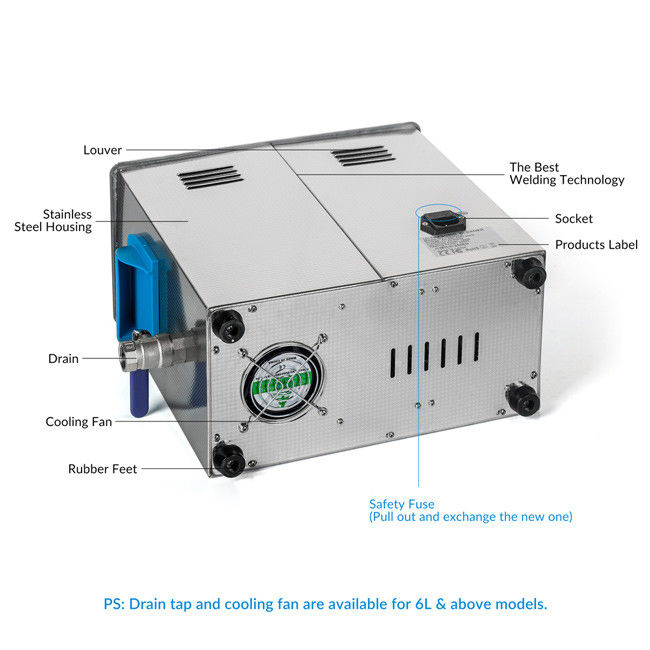150W 40KHz 6L Digital Ultrasonic Cleaner 1-99 Mins Timer With Stainless Steel Tank 1