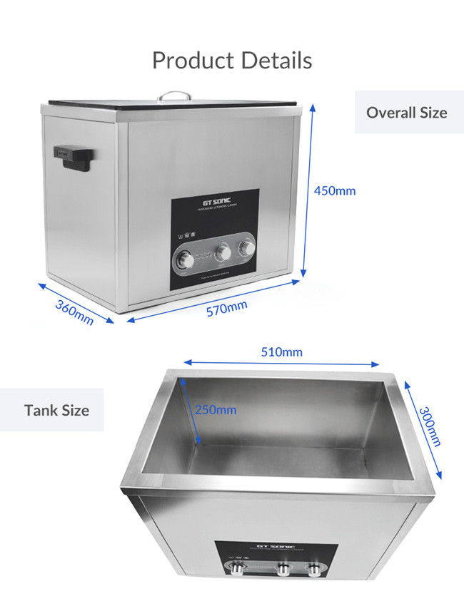 Square Shape Ultrasonic Parts Cleaner 20 - 80℃ Heating 24 Hours Working 1
