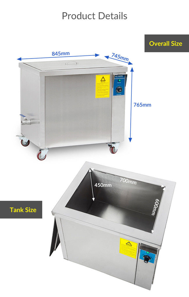Machined Parts Manual Ultrasonic Cleaner High Power Stainless Steel Tank 0