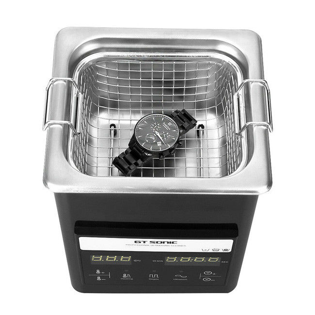Small Stainless Steel 2L Ultrasonic Cleaner With Digital Heater Timer 50W 0