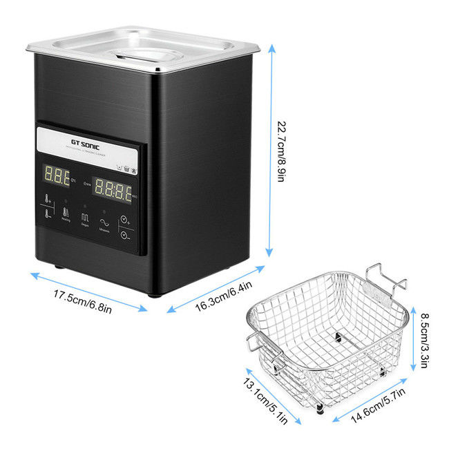 Mini SS Lab Ultrasonic Cleaner 50w SUS304 Material With Digital Touch Panel 1