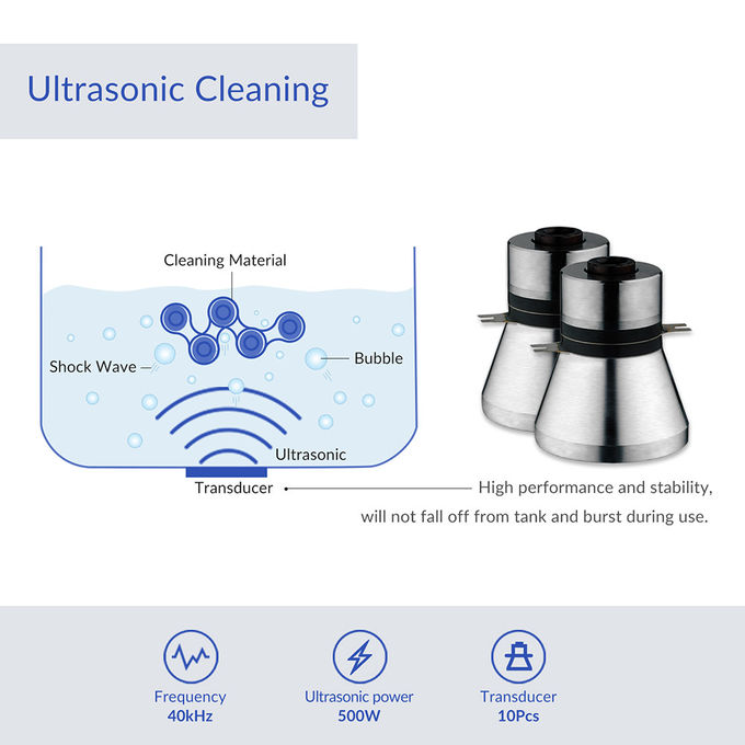 27L SUS304 40kHz Digital Ultrasonic Wave Cleaner With Heater Degas Timer 3