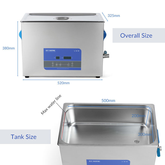27L SUS304 40kHz Digital Ultrasonic Wave Cleaner With Heater Degas Timer 1