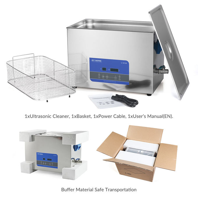 27L Tank Heated Ultrasonic Cleaner 500W LED Display Adjustable Timer 2