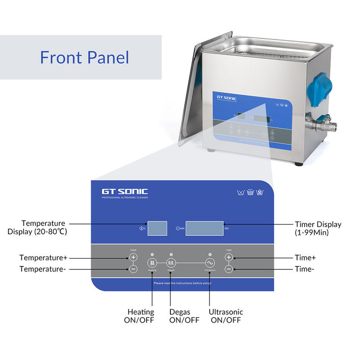 Stainless Steel Ultrasonic Vegetables Cleaner 200w Sonic Cavitation Machine With Knobs 4
