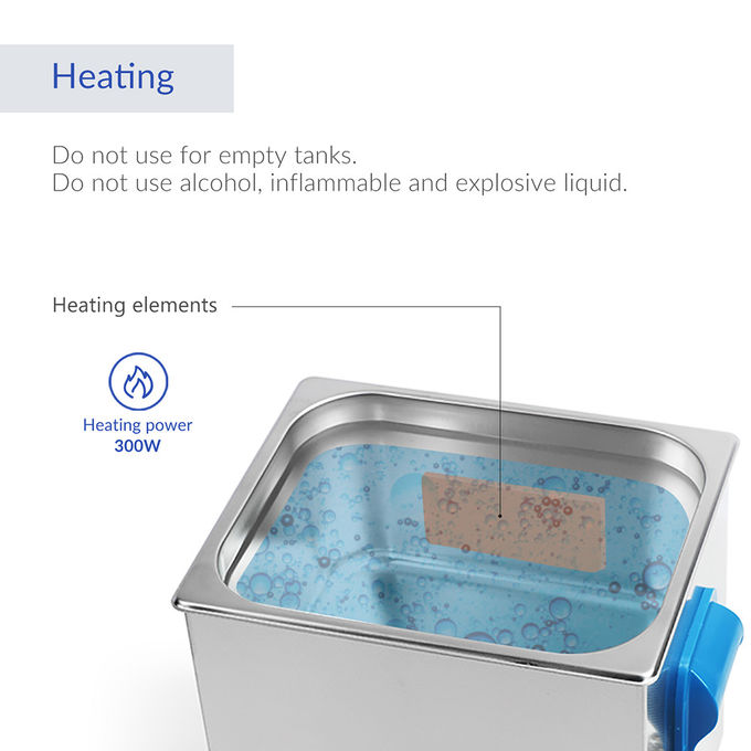 200W 10L Ultrasonic Food Cleaner Stainless Steel Jewelry For Small Metal Parts 2